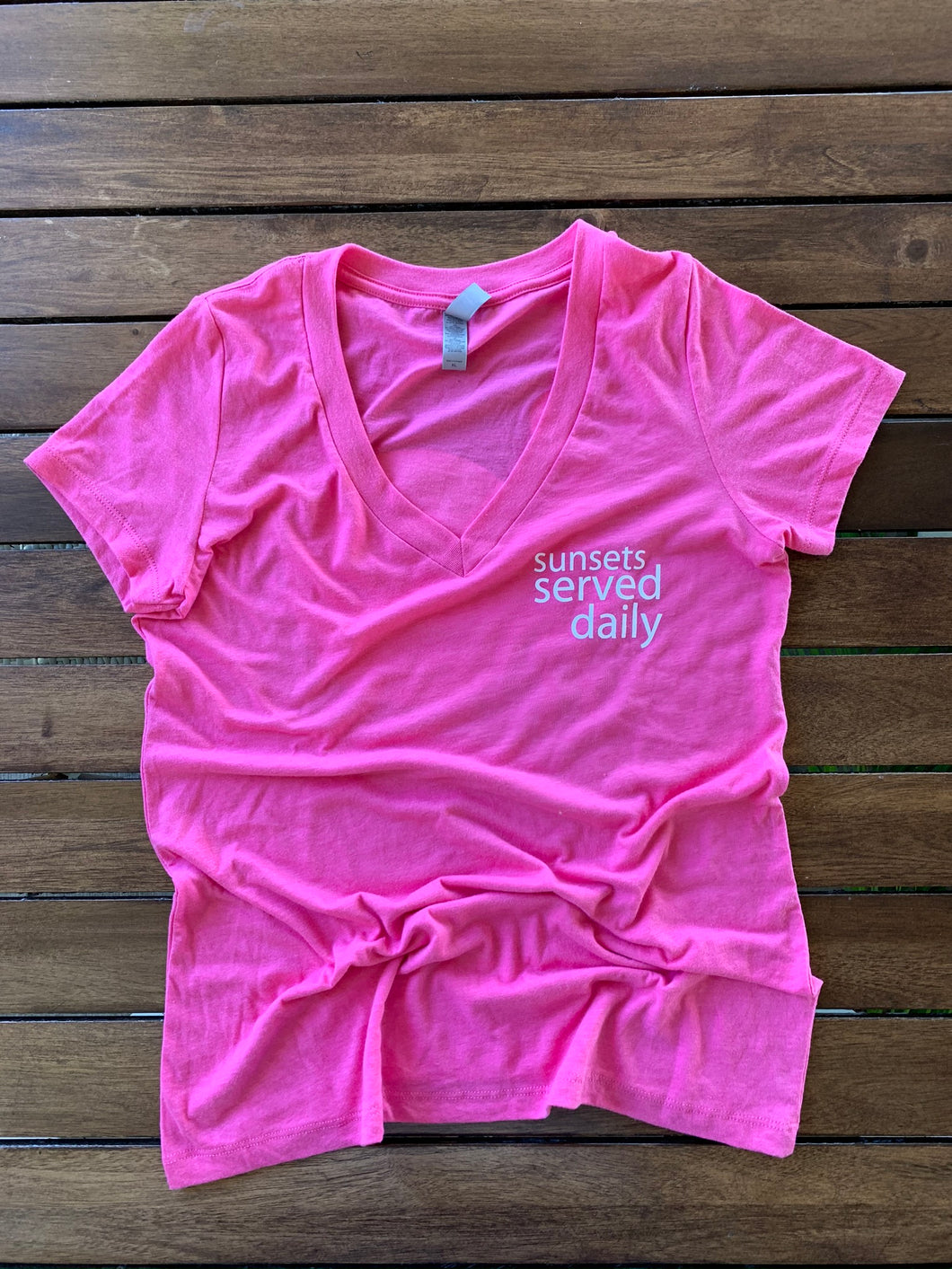 Women's V-Neck T-Shirt - Plumeria Pink